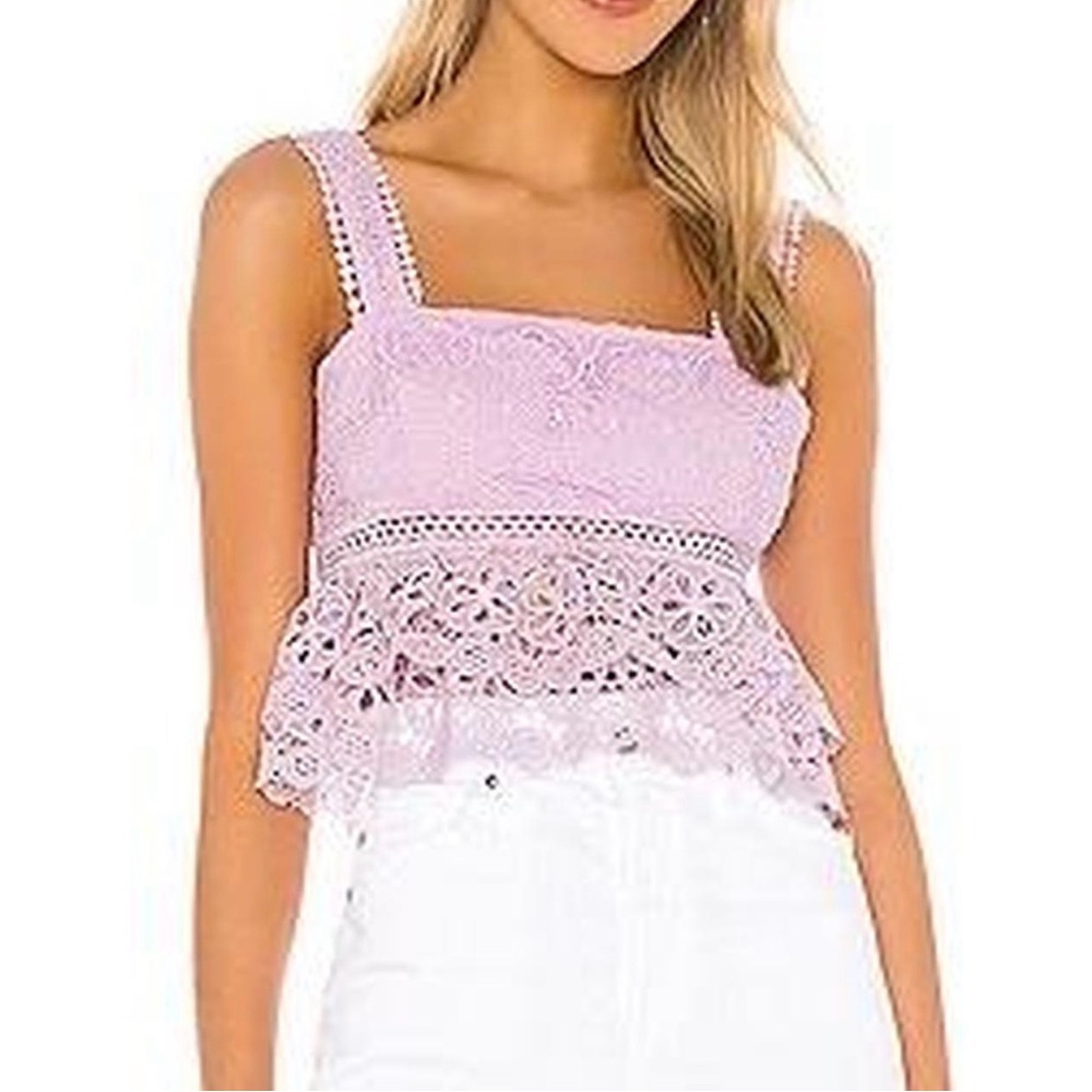 Lovers + Friends Lilac Lace Top